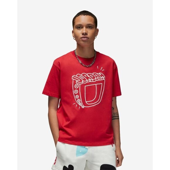 Nike Women's Air Jordan Flight Graphic Tee Red DQ4593-612 Size Meduim NWT - Picture 3 of 8